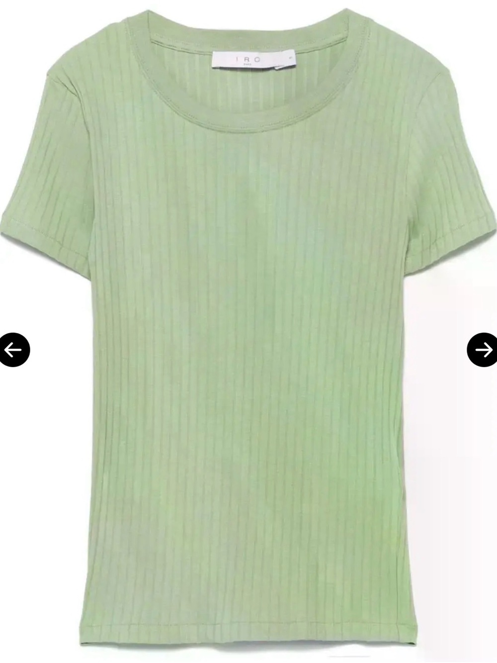 IRO Light Green Ribbed Short Sleeve Tee